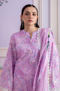 ZARYAN BRAND – Women's Premium Lilac Floral Printed Lawn 3-Piece Suit