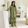 ZARYAN Brand Olive Green Printed & Embroidered 3-Piece Lawn Suit with Dupatta – Women's Premium Collection