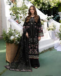 Black Embroidered Premium 3 Piece Unstitched Suit  Elegant Pakistani Women's Wear