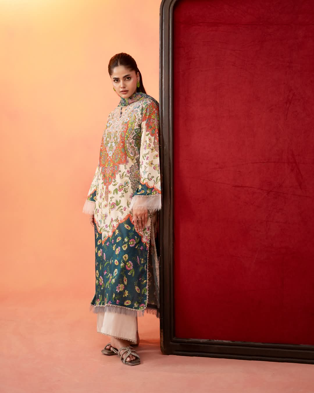 Multicolor Printed Premium 3 Piece Lawn Suit – Elegant Pakistani Women's Wear