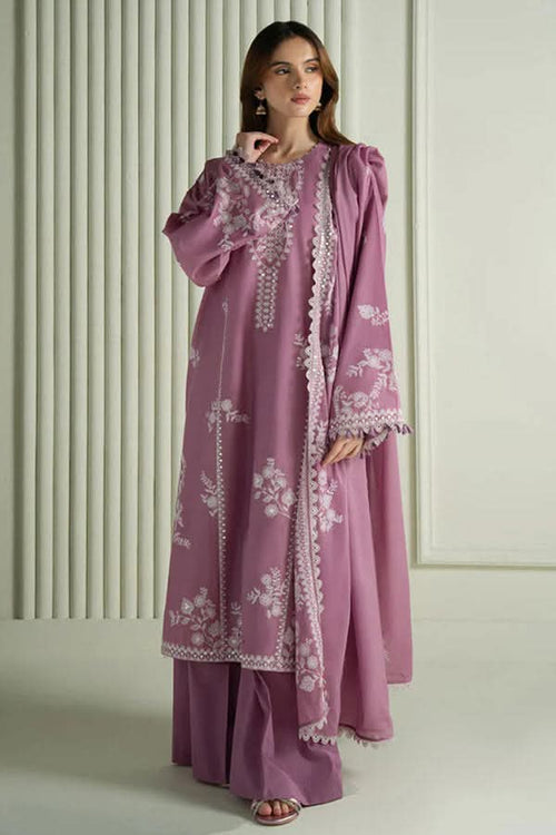 Mauve Embroidered Premium 3 Piece Unstitched Suit